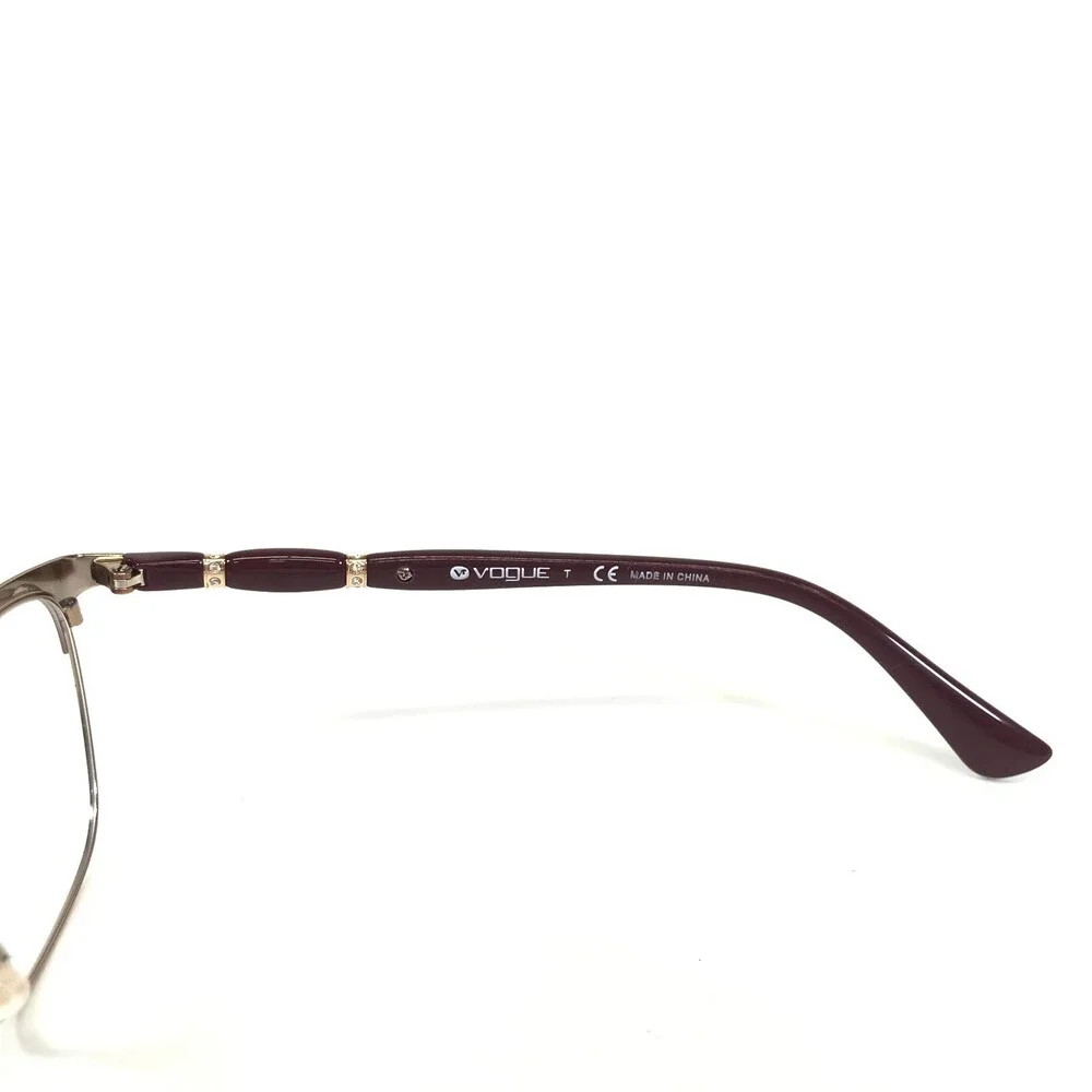 Vogue Eyeglasses Frames VO3987-B 5060 Burgundy Red Gold Crystals 54-16-135